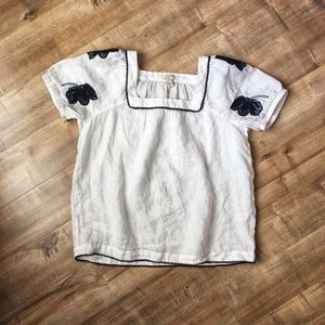 White 100% linen J. Crew top - size S